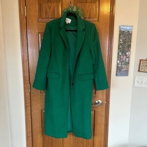 LOFT Vibrant Green Trench Coat
